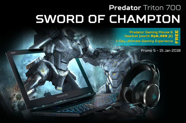 Beli Predator Triton 700 Berhadiah Langsung Predator Gaming Gears Jutaan Rupiah!